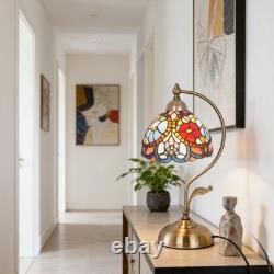 7.5 Inch Mini Tiffany Desk Light, 1-head Blue And Red Bead Table Lamp, New Light