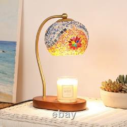7-in Mini Tiffany Table Lamp, Mosaic Aromatherapy Wax Lamp, Including Light Bulb