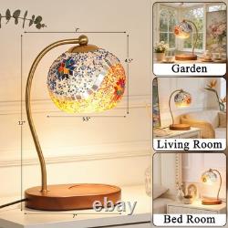 7-in Mini Tiffany Table Lamp, Mosaic Aromatherapy Wax Lamp, Including Light Bulb