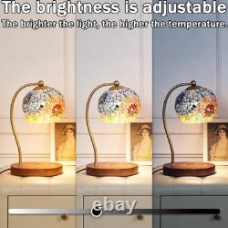 7-in Mini Tiffany Table Lamp, Mosaic Aromatherapy Wax Lamp, Including Light Bulb