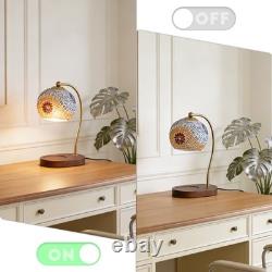 7-in Mini Tiffany Table Lamp, Mosaic Aromatherapy Wax Lamp, Including Light Bulb