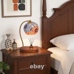 7-in Mini Tiffany Table Lamp, Mosaic Aromatherapy Wax Lamp, Including Light Bulb