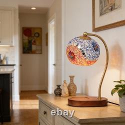 7-in Mini Tiffany Table Lamp, Mosaic Aromatherapy Wax Lamp, Including Light Bulb