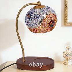 7-in Mini Tiffany Table Lamp, Mosaic Aromatherapy Wax Lamp, Including Light Bulb