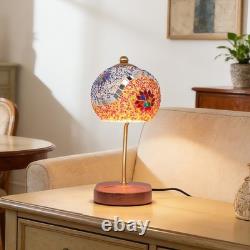 7-in Mini Tiffany Table Lamp, Mosaic Aromatherapy Wax Lamp, Including Light Bulb