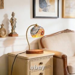 7-in Mini Tiffany Table Lamp, Mosaic Aromatherapy Wax Lamp, Including Light Bulb