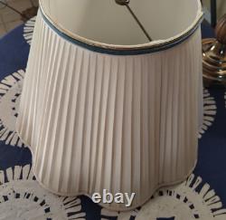 70's VINTAGE lamp Tulip SHADE pleated UNIQUE shape BLUE JEANIE light