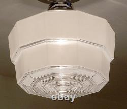 711 Vintage antique art deco Ceiling Light Glass Shade Lamp Fixture bath hall