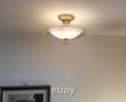 736b Vintage 50 60's Ceiling Light glass shade lamp Fixture MCM retro eames