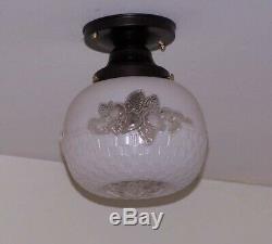 751 Vintage Antique aRT Deco Glass Globe Shade Ceiling Light Lamp Fixture