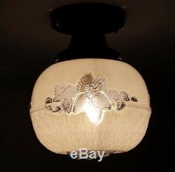 751 Vintage Antique aRT Deco Glass Globe Shade Ceiling Light Lamp Fixture