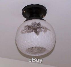 751 Vintage Antique aRT Deco Glass Globe Shade Ceiling Light Lamp Fixture