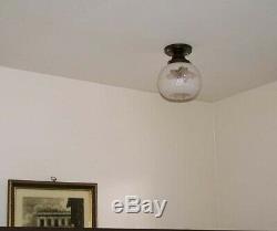 751 Vintage Antique aRT Deco Glass Globe Shade Ceiling Light Lamp Fixture