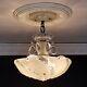 783b Vintage Antique Art Deco Glass Shade Ceiling Light Lamp Fixture Chandelier