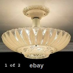 798b Vintage antique Ceiling Glass Shade Light Lamp Fixture Chandelier 1 of 2