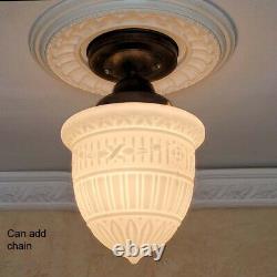 857 463b Vintage antique Ceiling glass Light Shade Lamp Fixture pendant porch