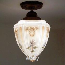 857 Vintage antique Ceiling glass Light Shade Lamp Fixture pendant porch