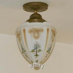 857 Vintage antique Ceiling glass Light Shade Lamp Fixture pendant porch