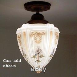 857 Vintage antique Ceiling glass Light Shade Lamp Fixture pendant porch