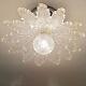 873b Vintage Antique Art Deco Starburst Ceiling Light Glass Shade Lamp Fixture