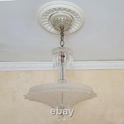 899b Vintage Antique Ceiling Light Glass Shade Lamp Fixture Chandelier SUNFLOWER