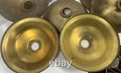 (9) Vintage industrial Brass Goose Neck Lamp Shades 11 9/16 Dia. USCG Surplus