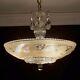 929z Vintage Antique Ceiling Light Lamp Glass Shade Fixture Chandelier Cream