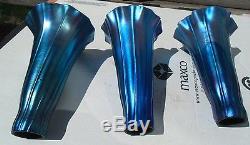 A LOT OF 6 VINTAGE ART GLASS LAMP SHADES LILY TULIP BLUE / PURPLE