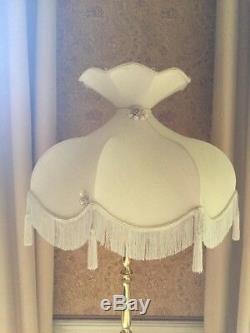 A Vintage Retro Traditional Downton Abbey Deco Victorian Cream Silk Lampshade