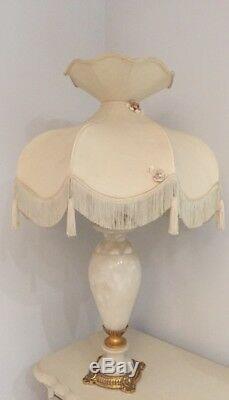 A Vintage Retro Traditional Downton Abbey Deco Victorian Cream Silk Lampshade