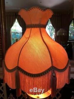 A Vintage Victorian Downton Abbey Traditional Deco100%Gold Moire Silk Lampshade