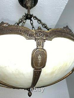 ANTIQUE 1910-20s BRADLEY & HUBBARD HANGING SHADE FIXTURE