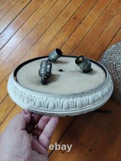 ANTIQUE ART DECO Ceiling CZECHOSLOVAKIAN GLASS BEADED ROUND LAMP SHADE 6x11