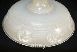 ANTIQUE GLASS Torchiere Lamp Shade Art Deco