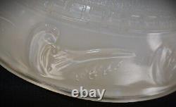 ANTIQUE GLASS Torchiere Lamp Shade Art Deco