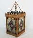 Antique Leaded Stained Glass Lantern Lamp Shade Ceiling Light Chandelier Vintage