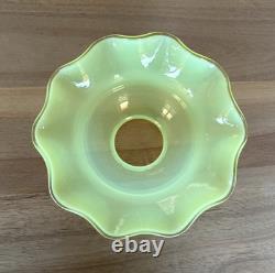 ANTIQUE URANIUM OPALESCENT GLASS LAMP LIGHT SHADE GLOWS 2 Fitter