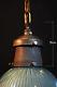 Antique Vintage Industrial Salvage Art Deco Holophane Lamp Shade Pendant Light