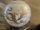 Antique White Glass Oil Lamp Globe Withgilt Gold Chinese Dragons St. Louis