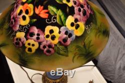 AWESOME Vintage Reverse HANDEL Style Hand Painted Lamp Shade