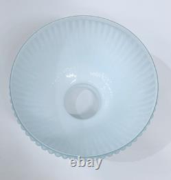 Aladdin Parlor Cased Glass Lamp Shade Blue Ribbed 10 Fitter Antique