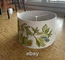 Anthropologie 14x9 MCM Vintage Style Large Embroidered Lampshade