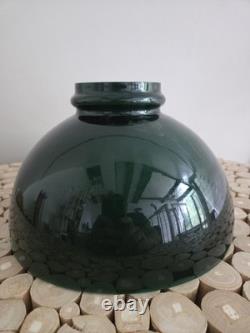 Antique 10 Emerald Green Cased Glass Student Lamp Shade