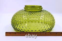 Antique 10 Fitter Green Hobnail Dome Glass Lamp Shade, VG Cond