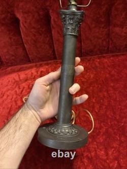 Antique 1920s Cast Metal Neoclassical Art Nouveau Column Table Lamp 7 Fit Works