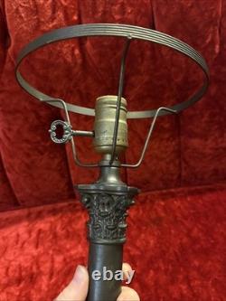 Antique 1920s Cast Metal Neoclassical Art Nouveau Column Table Lamp 7 Fit Works