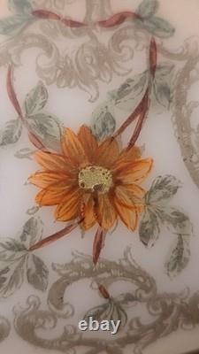 Antique 1920s Original Coleman 318 Glass Lamp Shade 10? Fitter Floral