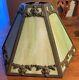 Antique 6-panel Green Slag Glass Lamp Shade Needs 1 Panel Replaced