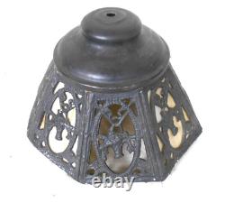 Antique 8 Panel Stained Slag Glass Lamp Shade