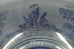 Antique Acid Etched Glass Lamp Shade Trees Fishermen Boat Nets Gas Oil 5 Fitter